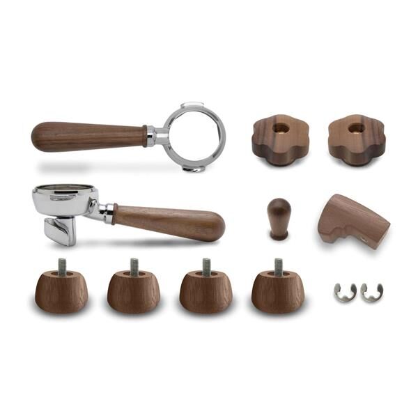 Lelit Holzkit für BIANCA PL162T - Walnussholz braun inkl. 2 Siebträgern