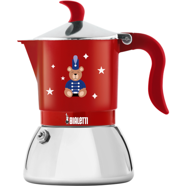 Bialetti Joyful Christmas Espressokocher Fiametta Induktion 2 Tassen rot