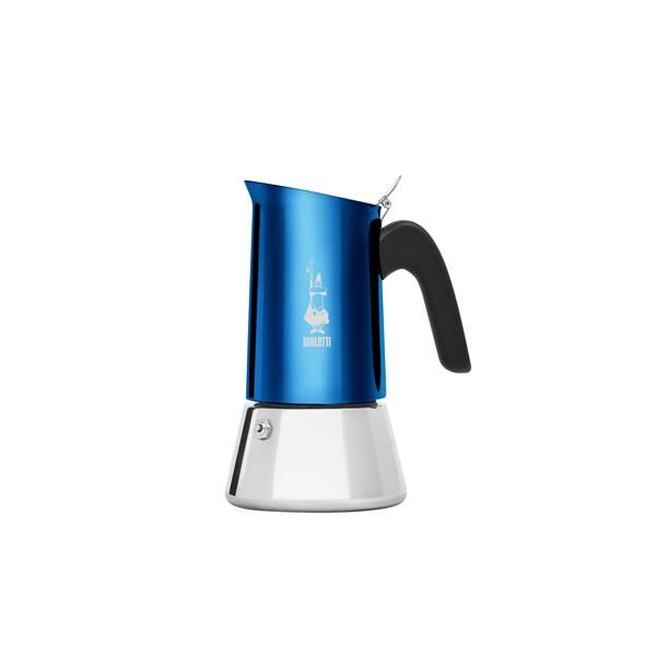 Bialetti NEW Venus 6 Tassen Espressokocher Edelstahl Blu