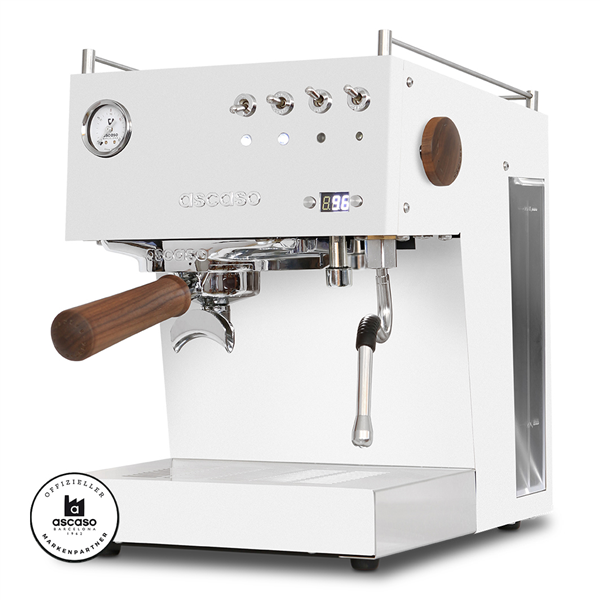 Ascaso Steel DUO PID Weiss matt mit Edelstahlsiebträger